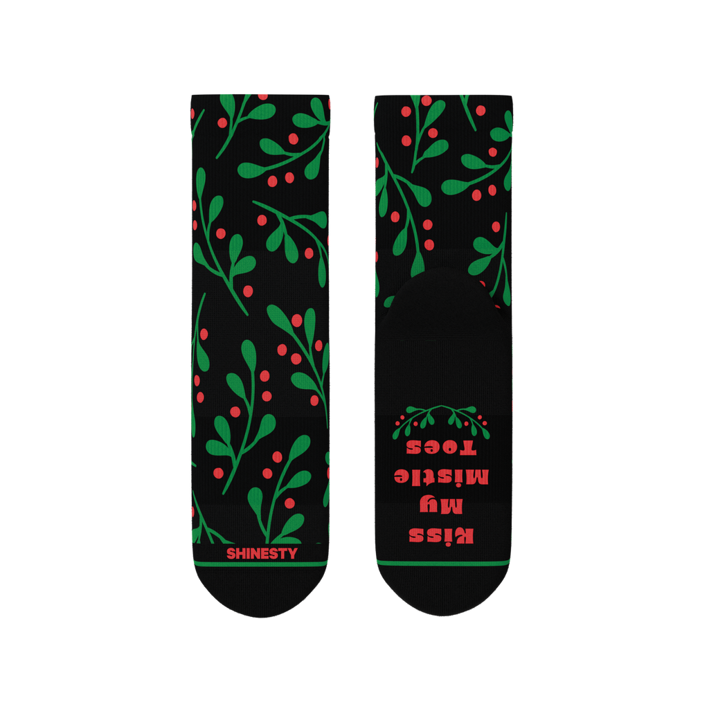 The Kiss Me There | Mistletoe Heel Hammock™ Quarter Crew Socks - Shinesty