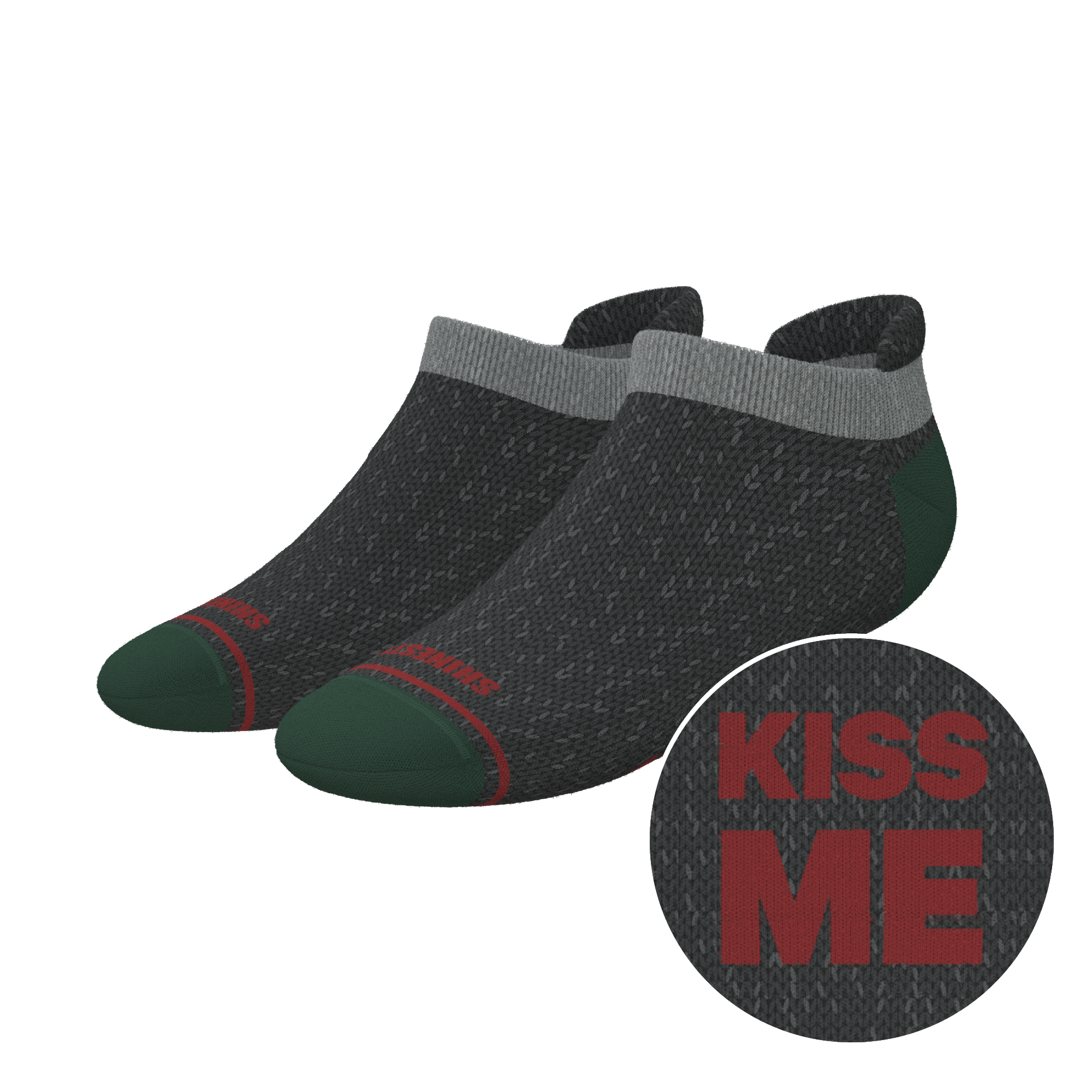 The Kiss Me There | Mistletoe Heel Hammock™ Ankle Socks - Shinesty