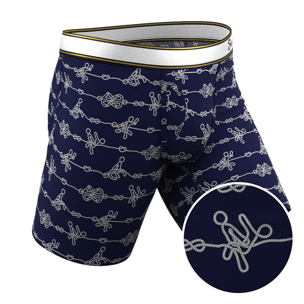 The Knotty Spots | Nautical Knots Ball Hammock® Boxer - Long Leg - Shinesty