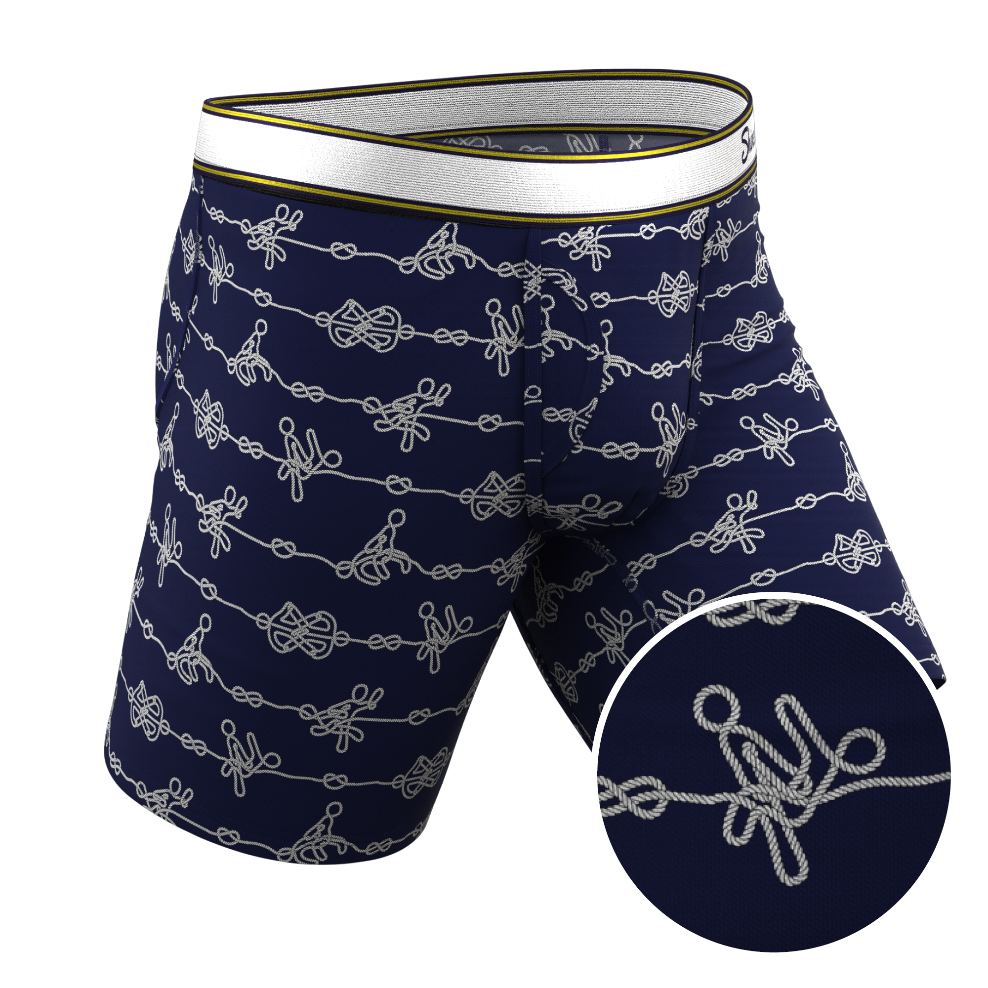 The Knotty Spots | Nautical Knots Ball Hammock® Boxer - Long Leg - Shinesty