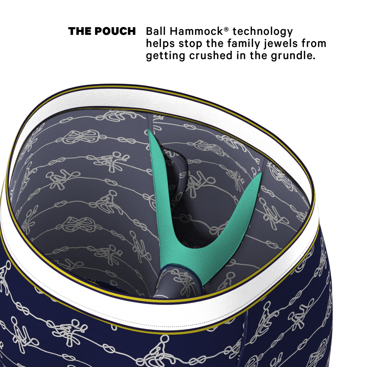 The Knotty Spots | Nautical Knots Ball Hammock® Boxer - Long Leg - Shinesty