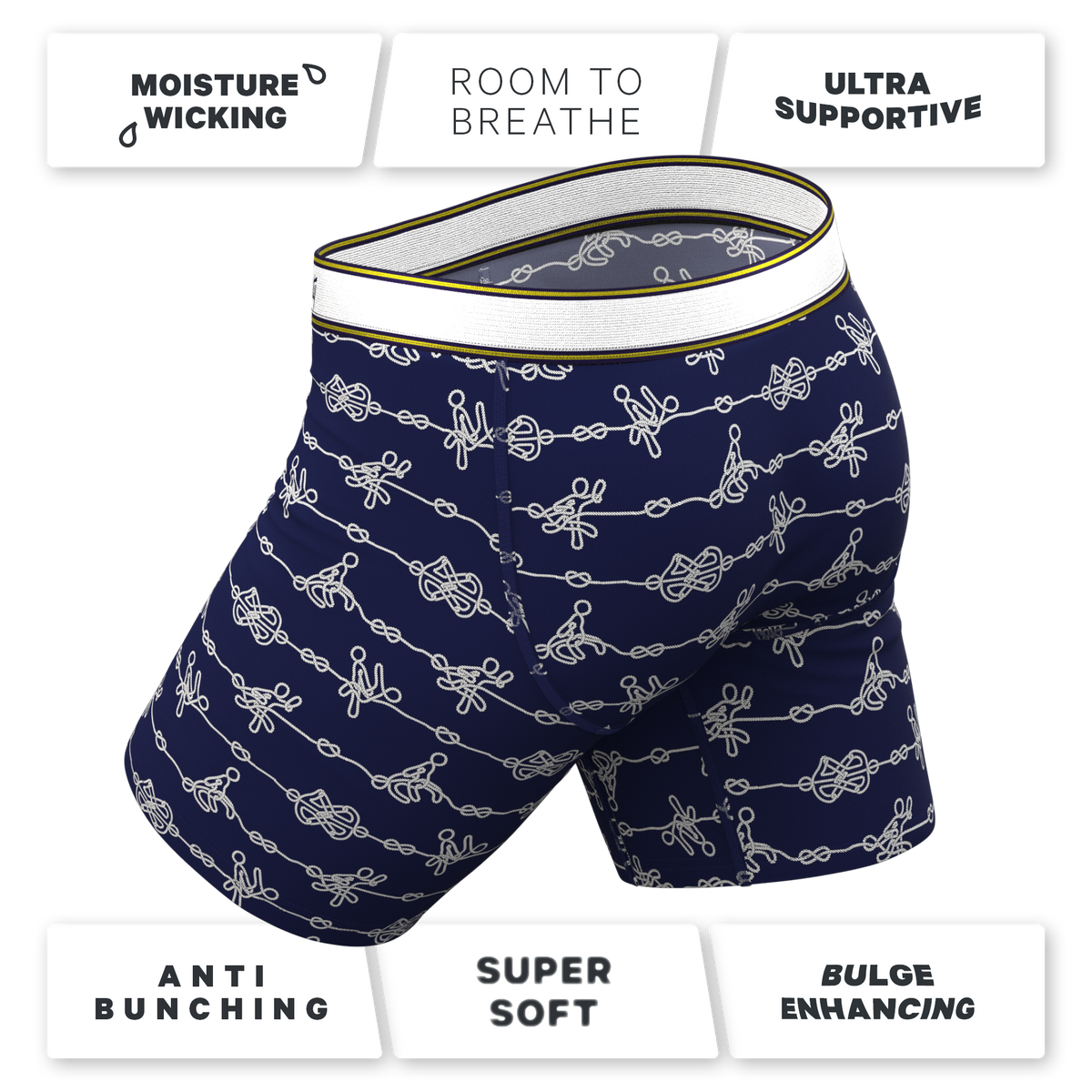 The Knotty Spots | Nautical Knots Ball Hammock® Boxer - Long Leg - Shinesty