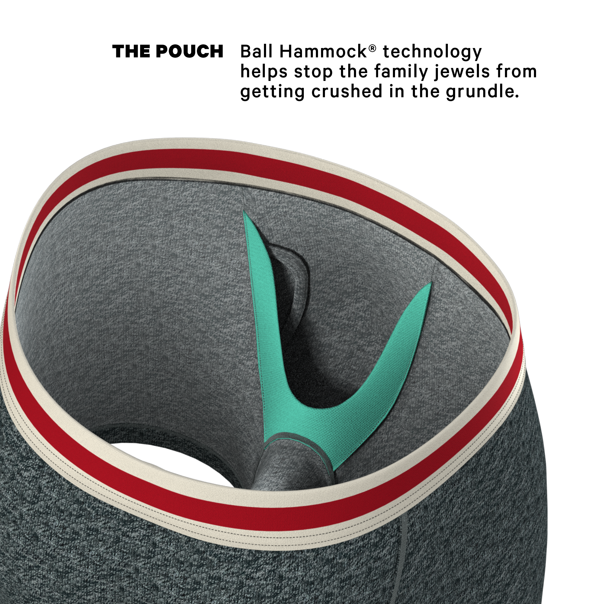 The Koala Camo | Heather Grey Ball Hammock® Pouch Underwear With Fly - Shinesty