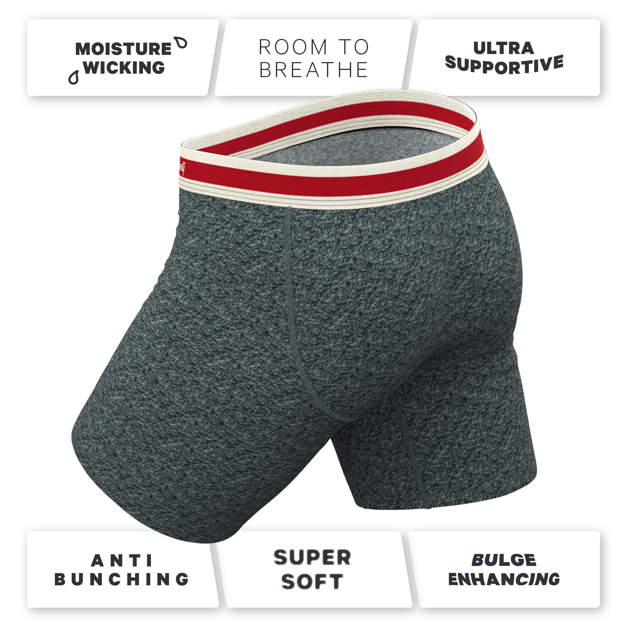 The Koala Camo | Heather Grey Ball Hammock® Boxer - Long Leg - Shinesty