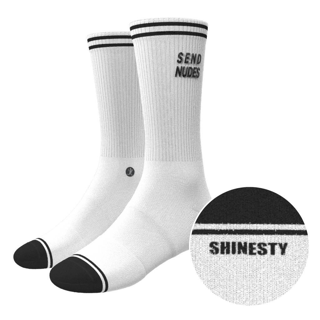 The Late Night Text | Send Nudes Heel Hammock™ Crew Socks - Shinesty