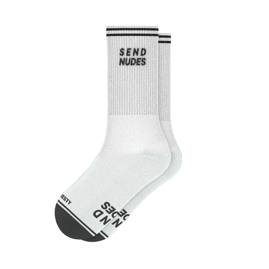 The Late Night Text | Send Nudes Heel Hammock™ Crew Socks - Shinesty