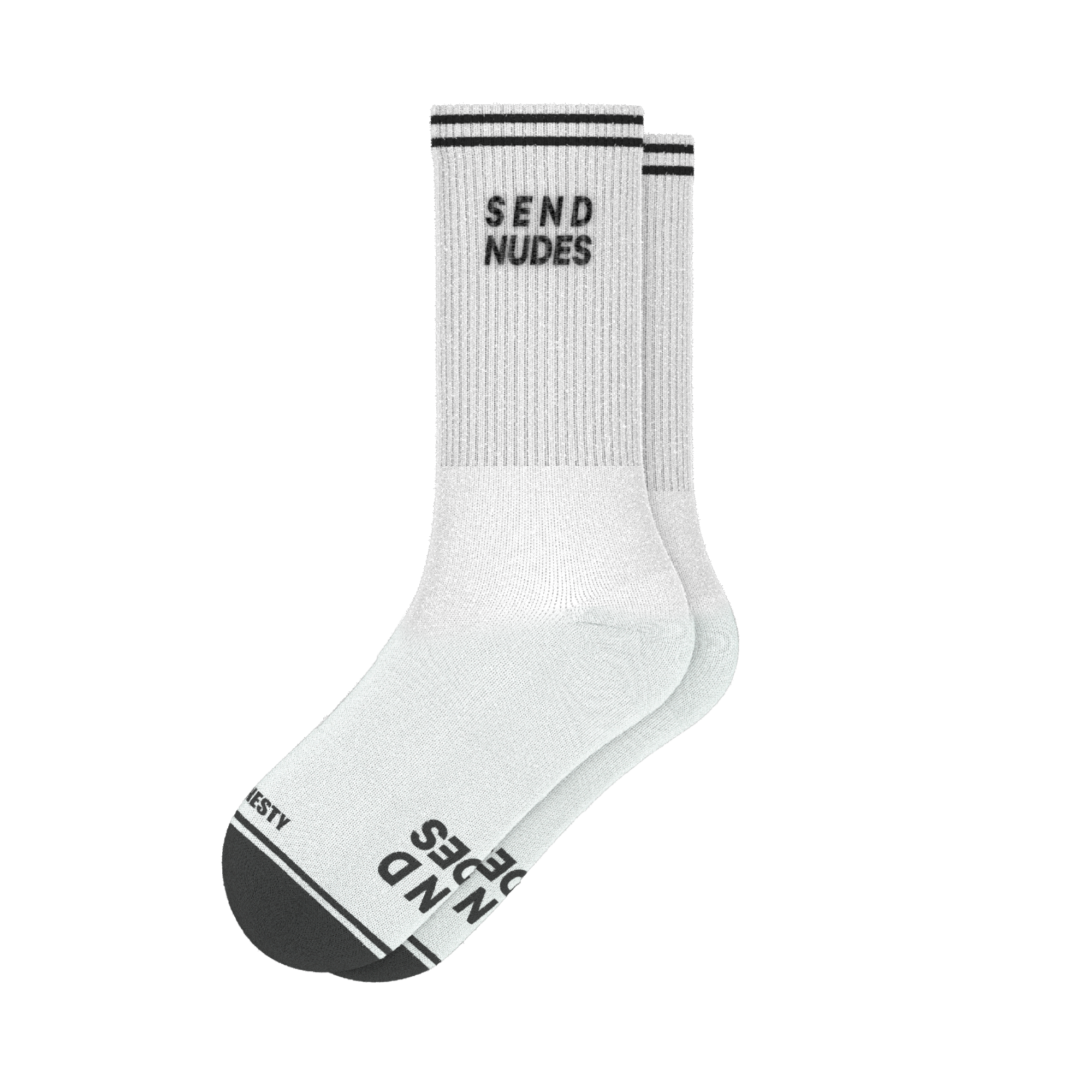 The Late Night Text | Send Nudes Heel Hammock™ Crew Socks - Shinesty