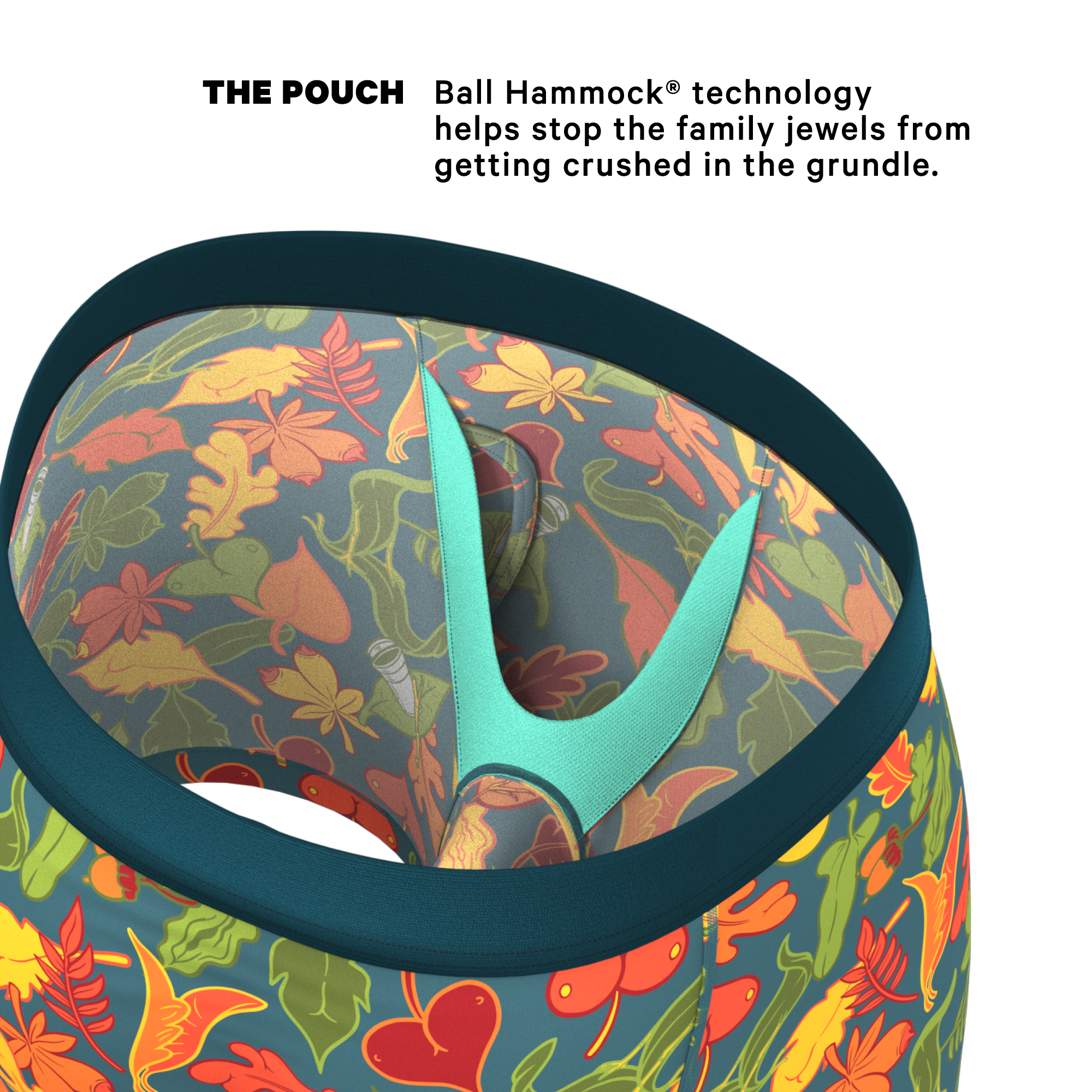 The Leaf Peeps | Naughty Leaves Ball Hammock® Pouch Underwear With Fly - Shinesty