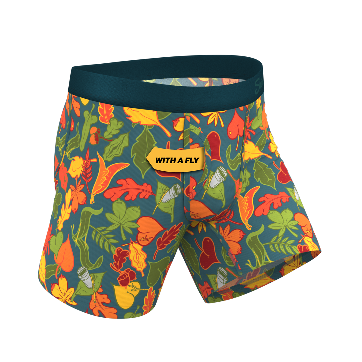 The Leaf Peeps | Naughty Leaves Ball Hammock® Pouch Underwear With Fly - Shinesty
