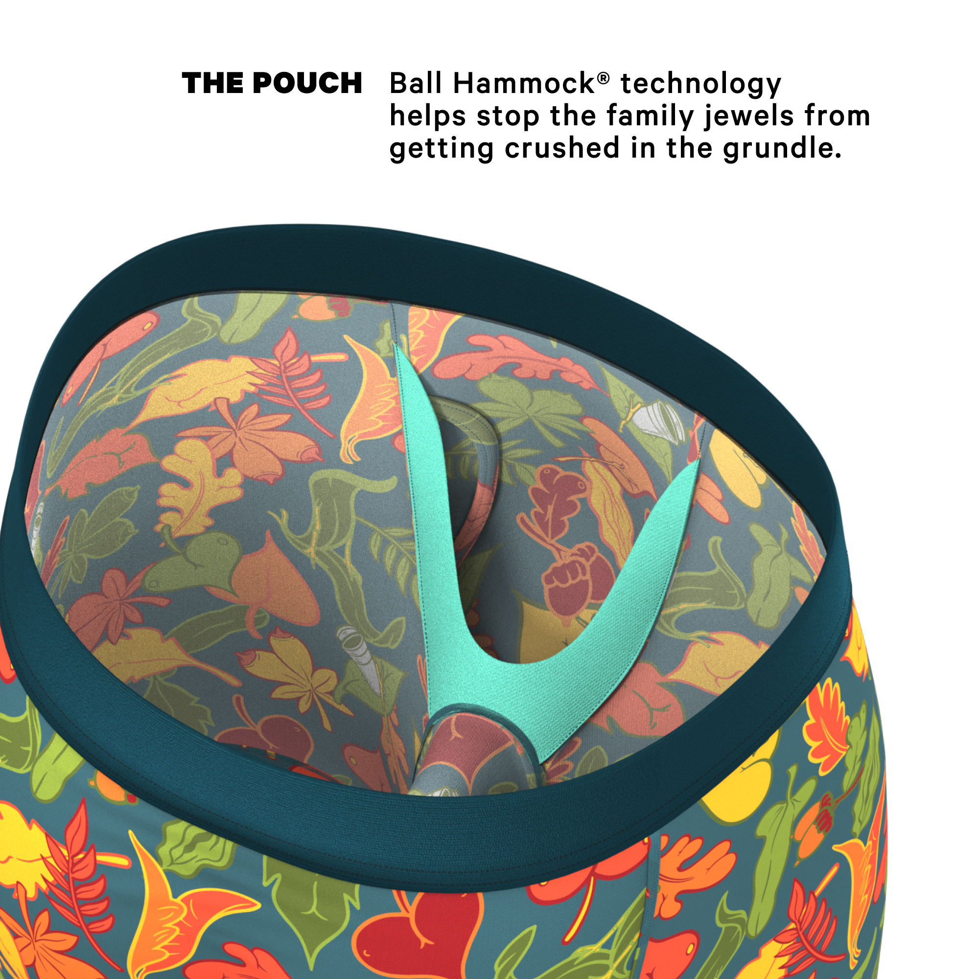 The Leaf Peeps | Naughty Leaves Ball Hammock® Boxer - Long Leg - Shinesty
