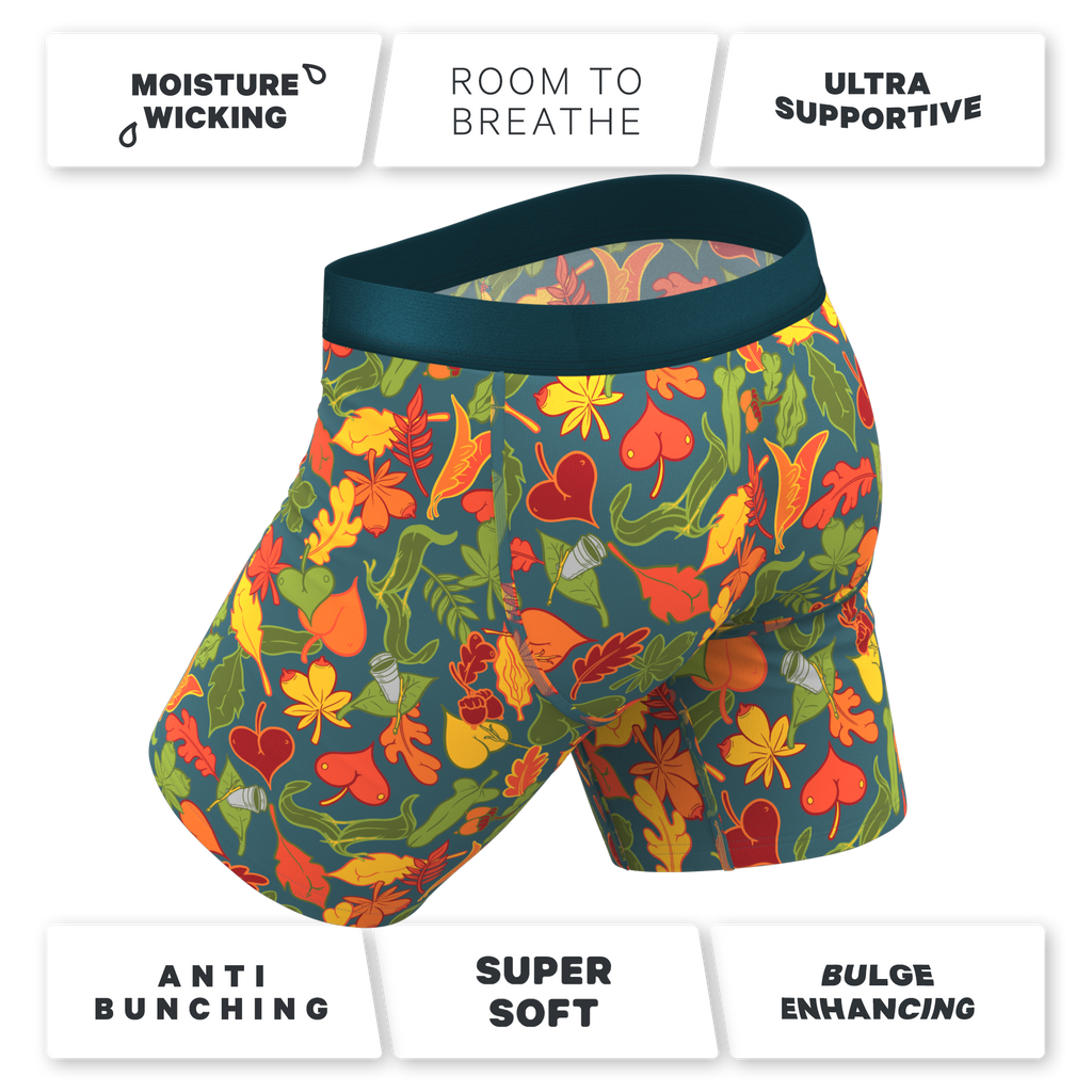 The Leaf Peeps | Naughty Leaves Ball Hammock® Boxer - Long Leg - Shinesty