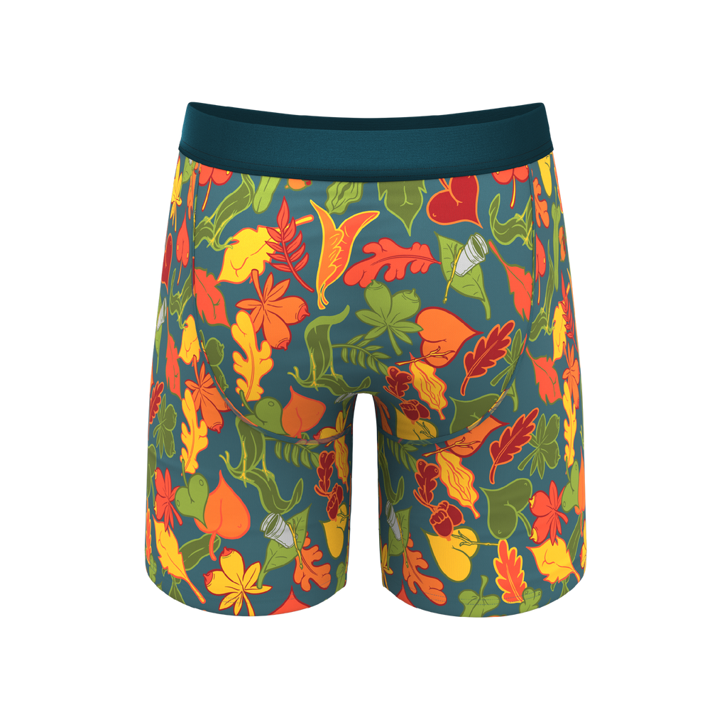 The Leaf Peeps | Naughty Leaves Ball Hammock® Boxer - Long Leg - Shinesty