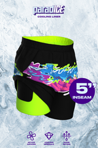 The Leg Day | Black Retro and Neon Ball Hammock® 5 Inch Athletic Shorts - Shinesty