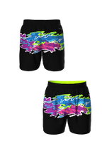 The Leg Day | Black Retro and Neon Ball Hammock® 5 Inch Athletic Shorts - Shinesty