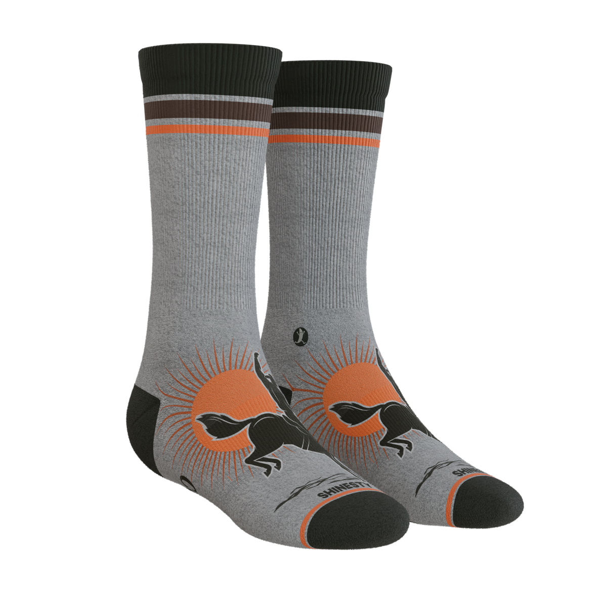The Let 'Er Buck | Horse Conservation Heel Hammock™ Crew Socks - Shinesty