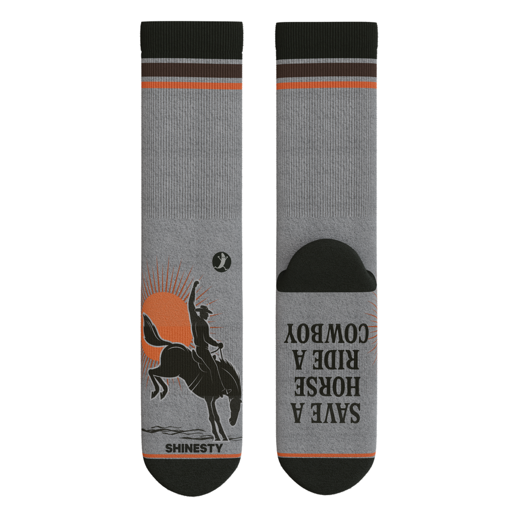 The Let 'Er Buck | Horse Conservation Heel Hammock™ Crew Socks - Shinesty