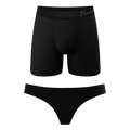 The Licorice Limbo | Black Couples Ball Hammock® Boxer With Fly and Thong 2 Pack - Shinesty