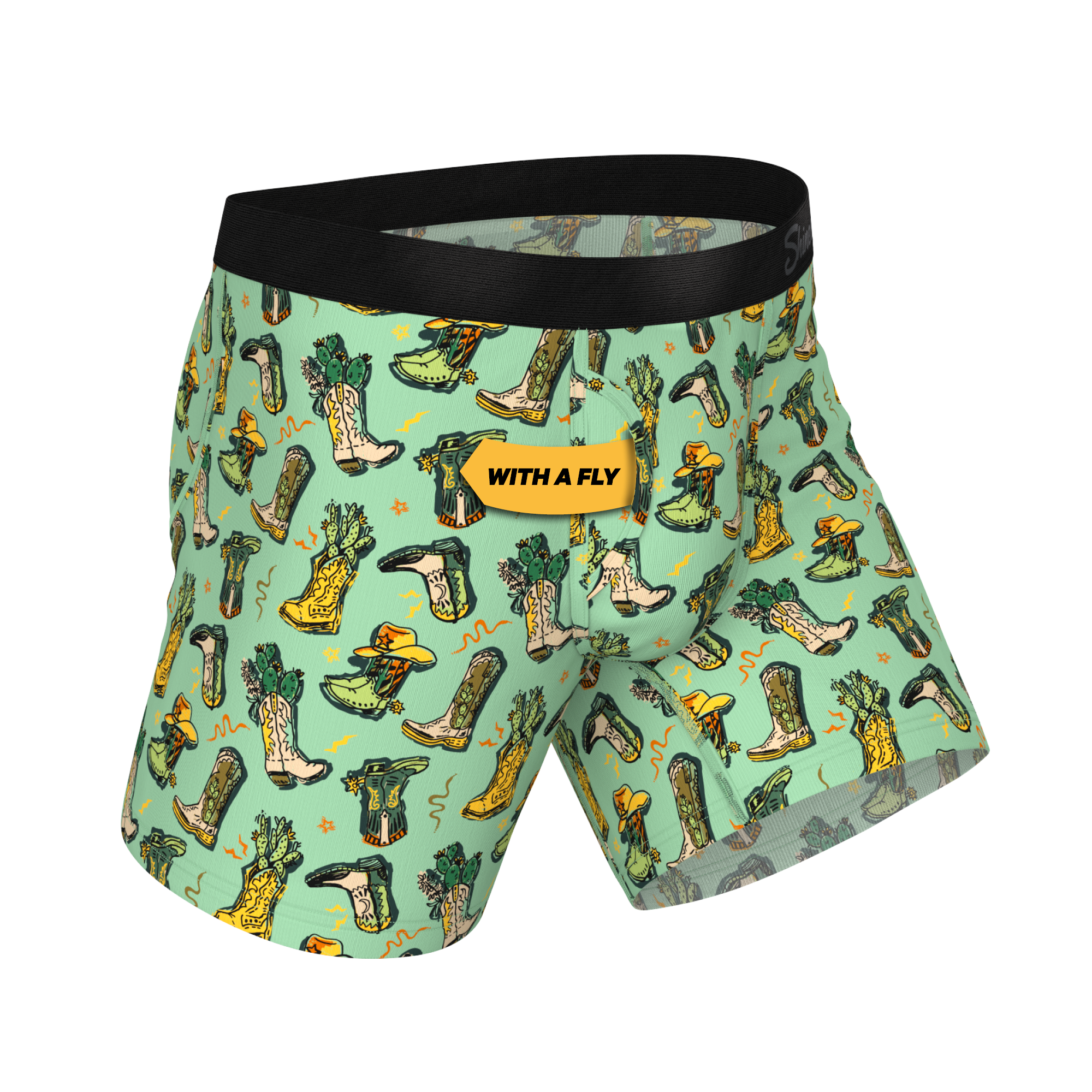 The Line Dance | Cowboy Boots Ball Hammock® Pouch Underwear With Fly - Shinesty