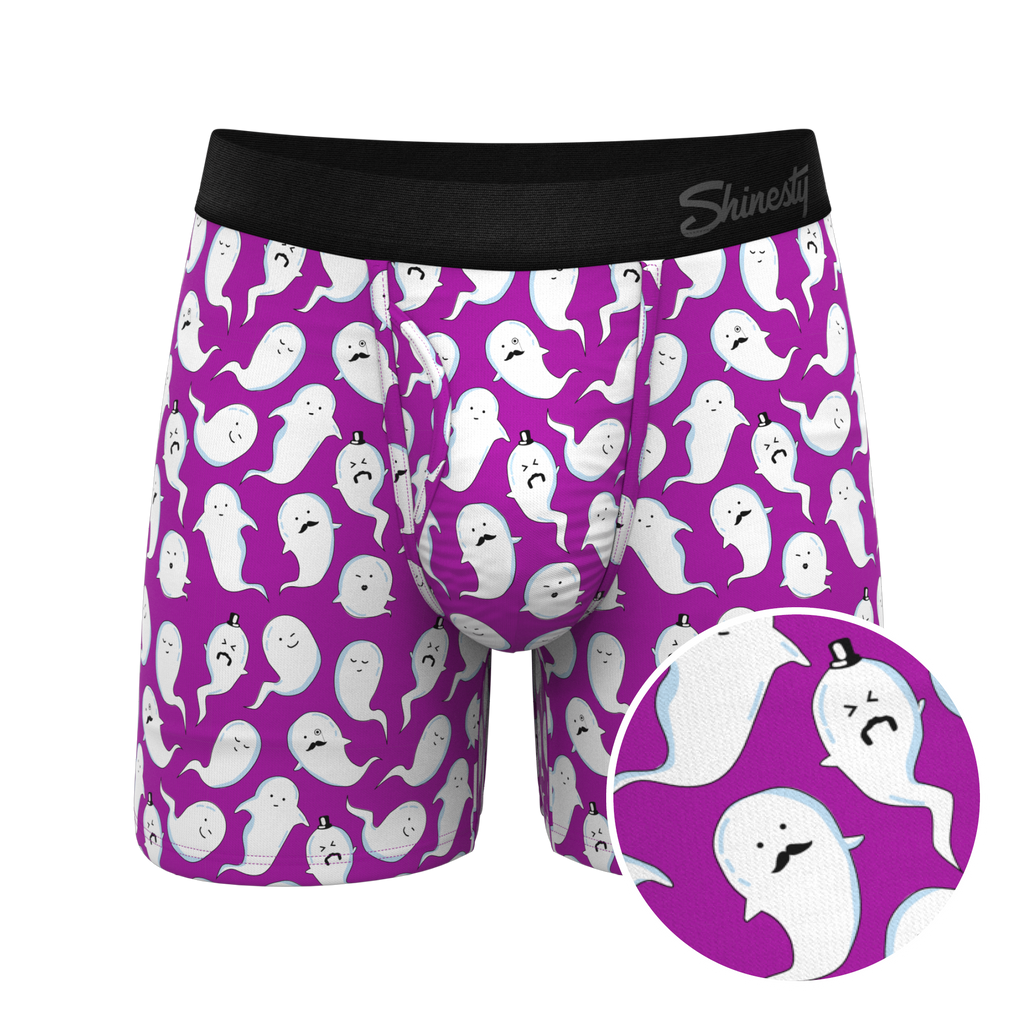 The Little Swimmers | Ghost Print Ball Hammock® Pouch Underwear With Fly - Shinesty