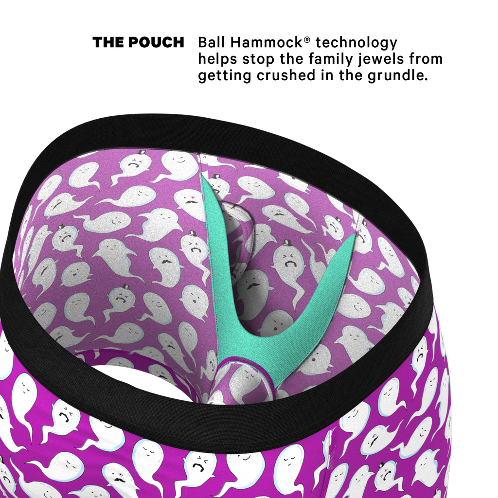 The Little Swimmers | Ghost Print Ball Hammock® Pouch Underwear With Fly - Shinesty