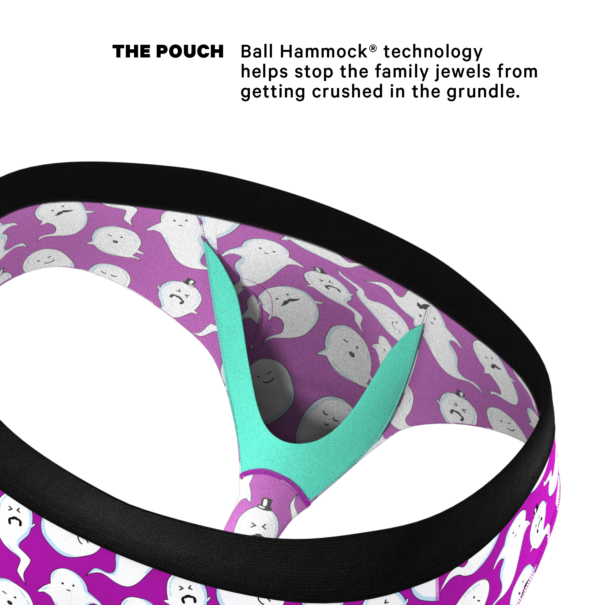 The Little Swimmers | Ghost Print Ball Hammock® Pouch Underwear Briefs - Shinesty