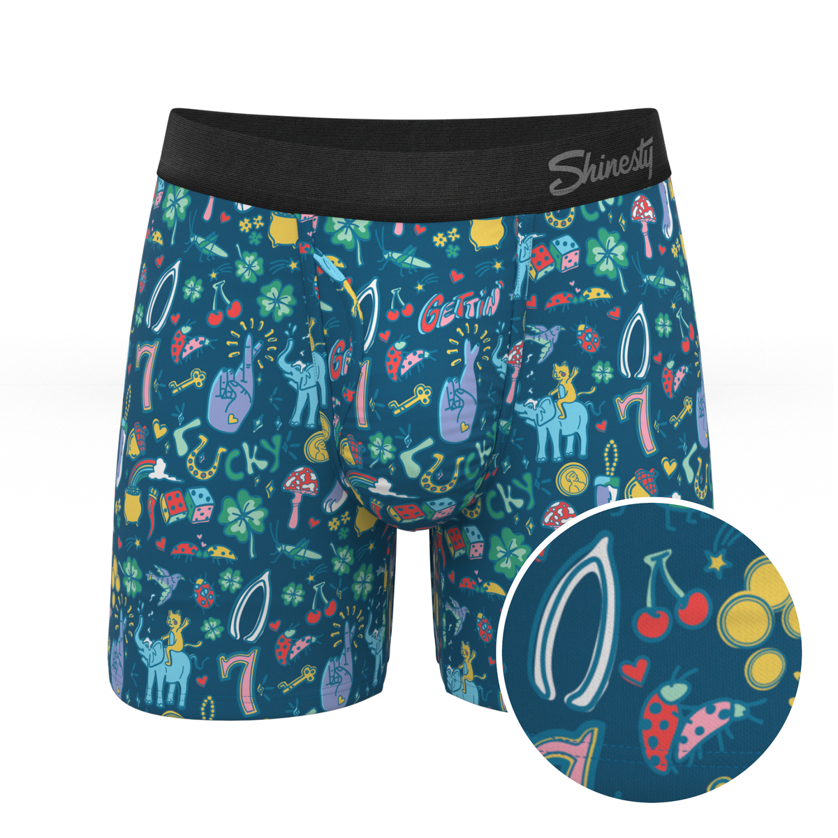 The Lucky Duck | Lucky Symbols Ball Hammock® Pouch Underwear With Fly - Shinesty