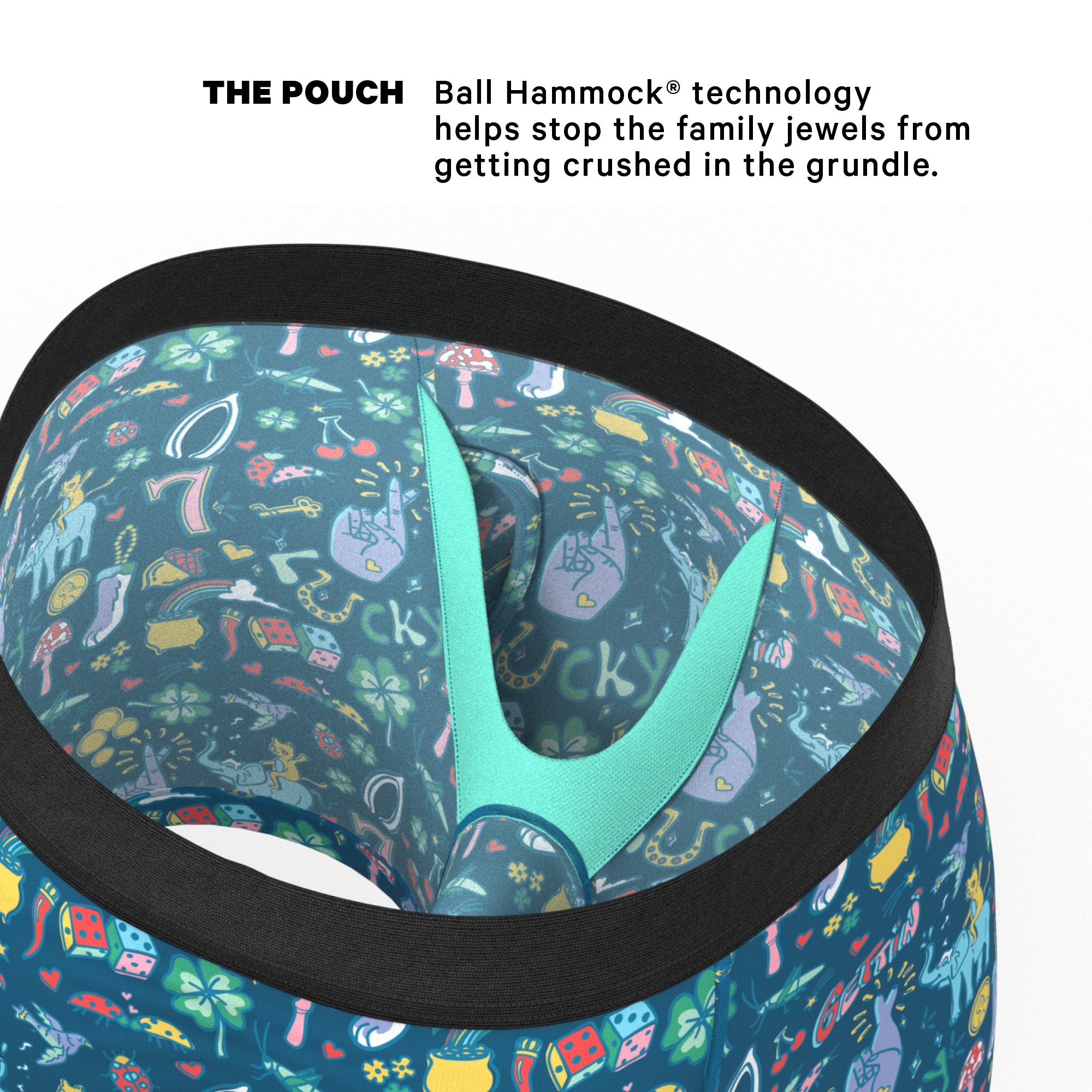 The Lucky Duck | Lucky Symbols Ball Hammock® Pouch Underwear With Fly - Shinesty