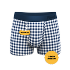 The Mad For Plaid | Navy Gingham Ball Hammock® Pouch Trunks Underwear - Shinesty
