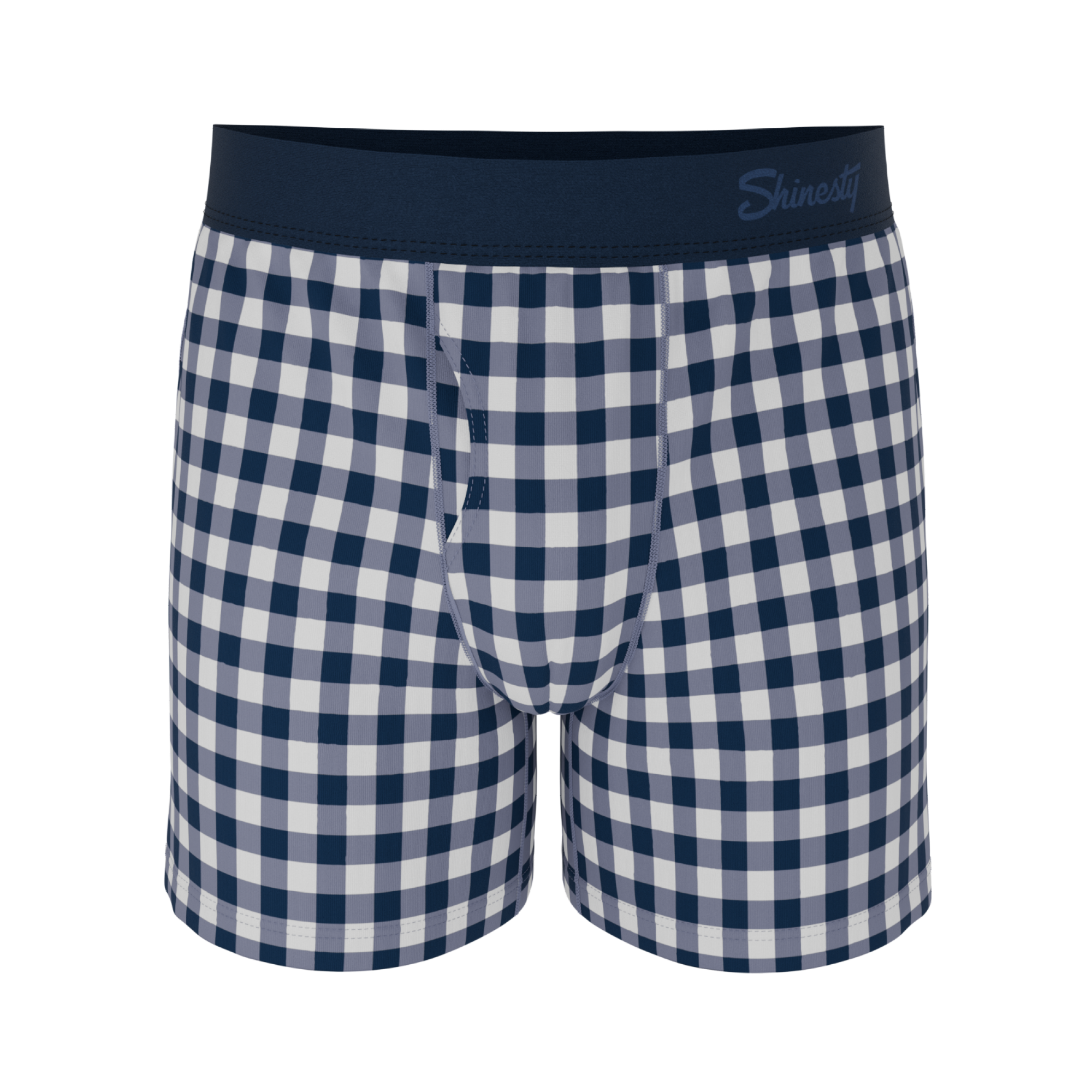 The Mad for Plaid | Navy Gingham Boxers - Shinesty