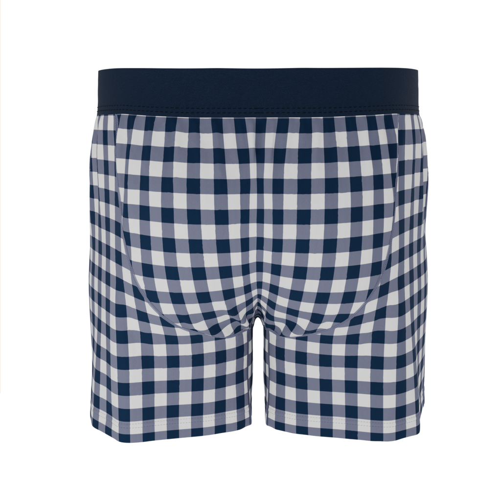 The Mad for Plaid | Navy Gingham Boxers - Shinesty