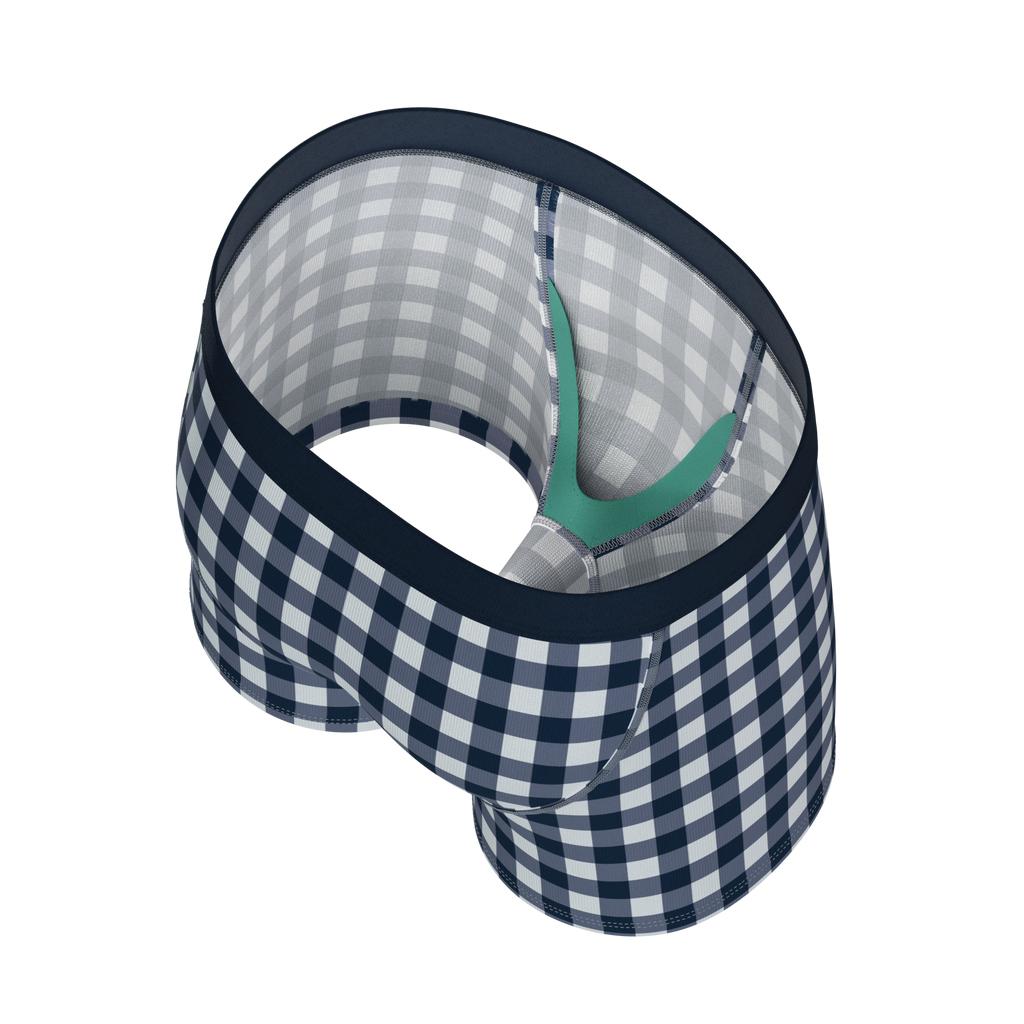 The Mad for Plaid | Navy Gingham Youth Boxer Briefs - Shinesty