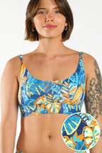 The Mahalo | Blue Tropical paradICE™ Boob Hammock™ Cooling Bralette - Shinesty