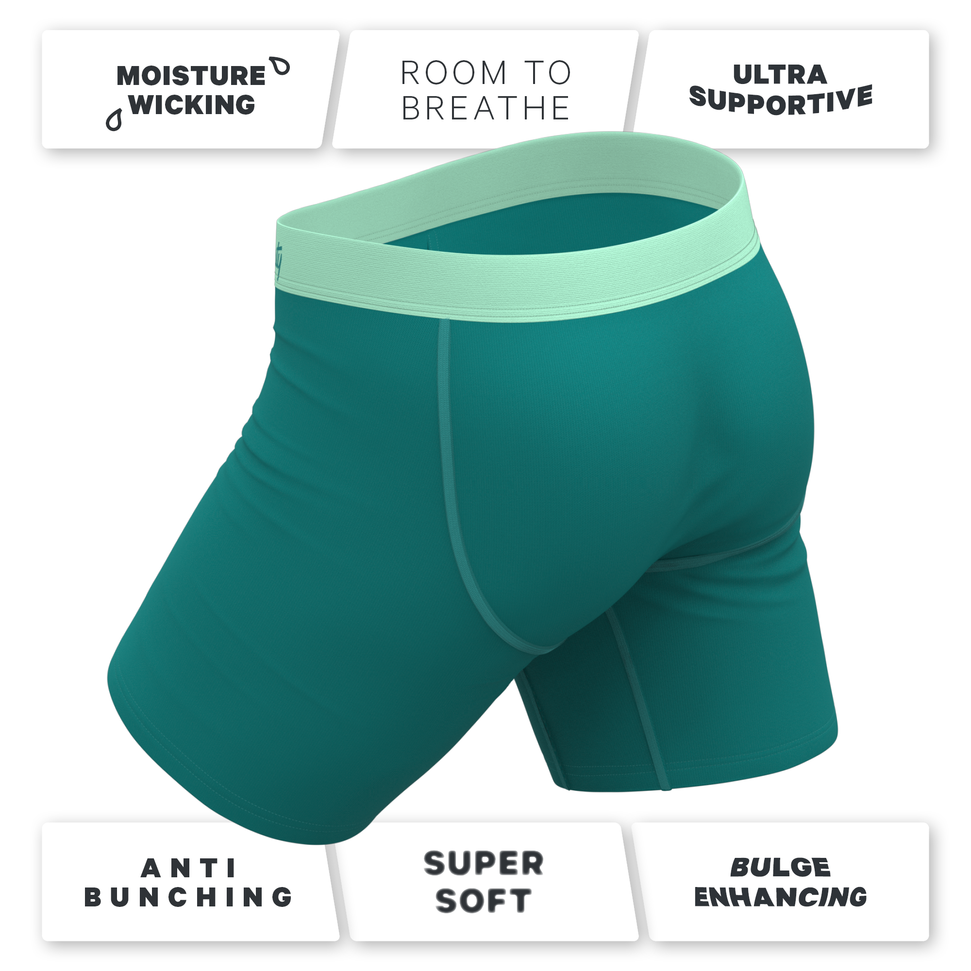 The Maldives | Teal Ball Hammock® Boxer - Long Leg - Shinesty