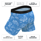 The Man With A Plan | Blueprint Ball Hammock® Pouch Underwear With Fly - Shinesty
