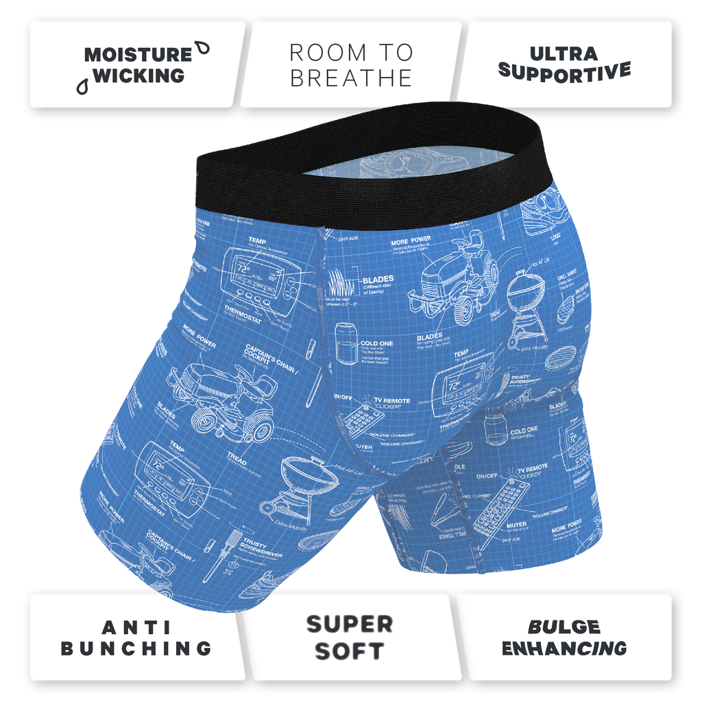 The Man With A Plan | Blueprint Ball Hammock® Boxer - Long Leg - Shinesty