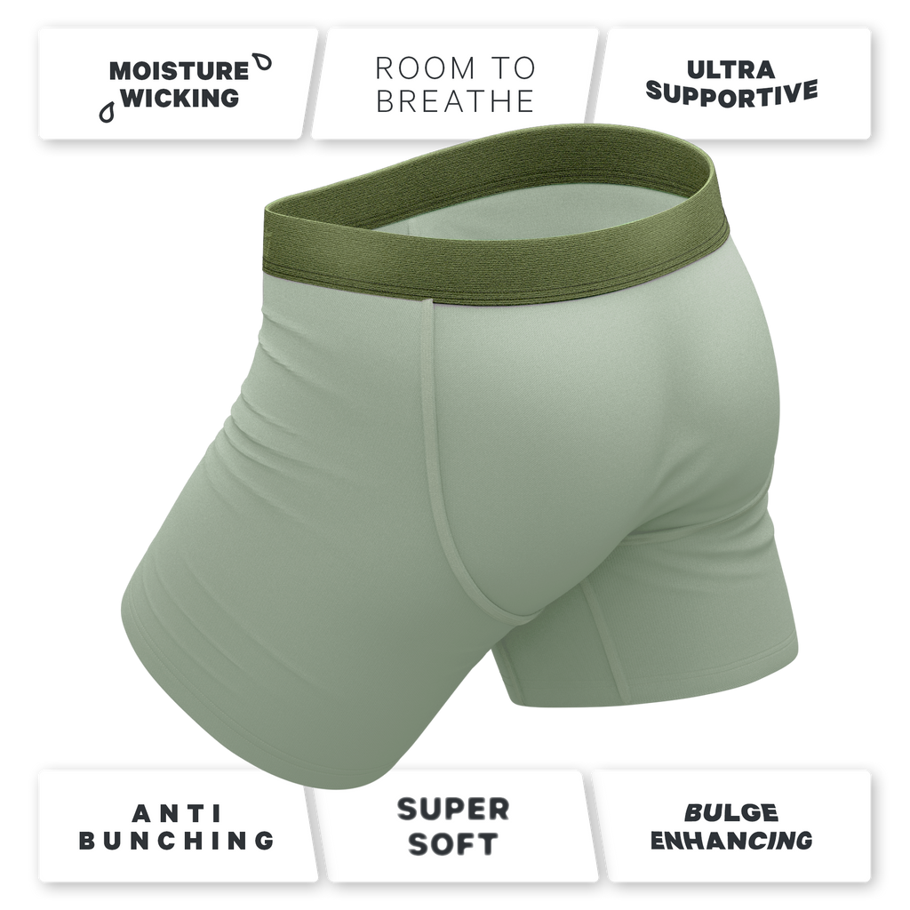 The Manzanilla | Olive Green Ball Hammock® Pouch Underwear With Fly - Shinesty