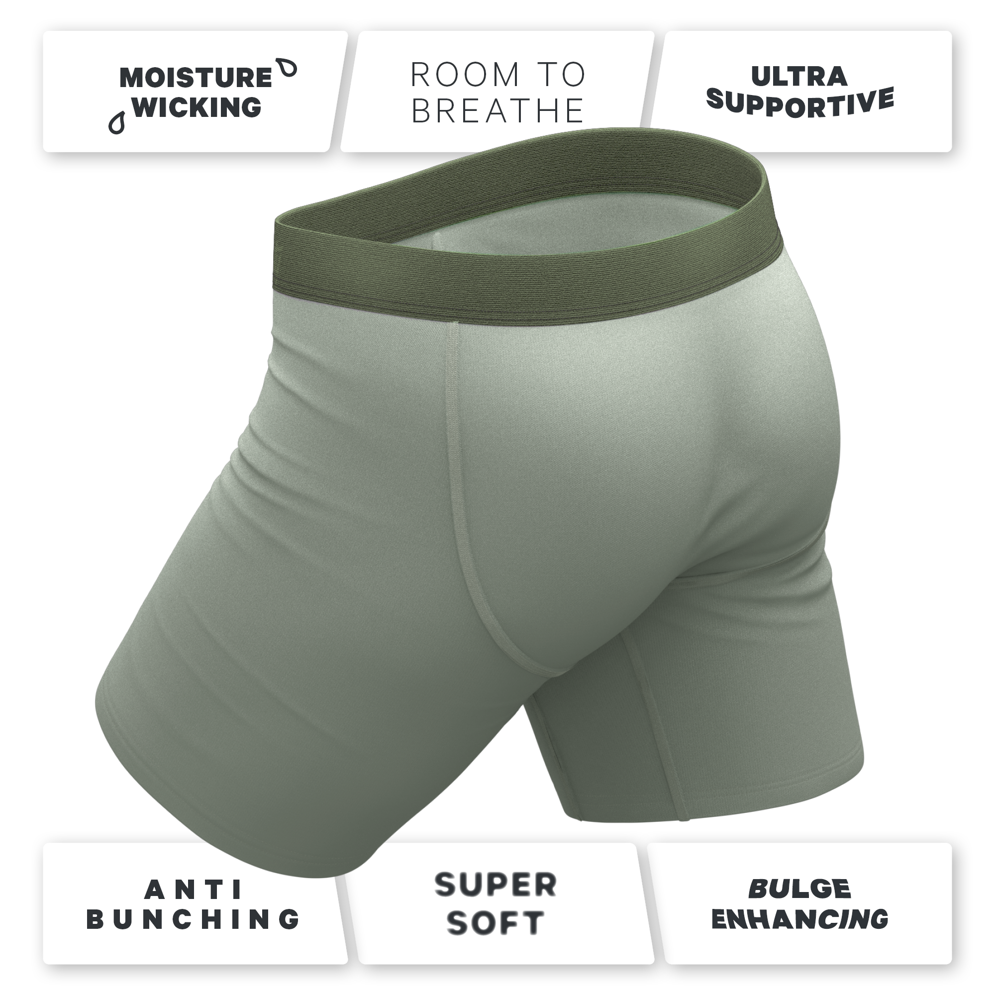 The Manzanilla | Olive Green Ball Hammock® Boxer - Long Leg - Shinesty
