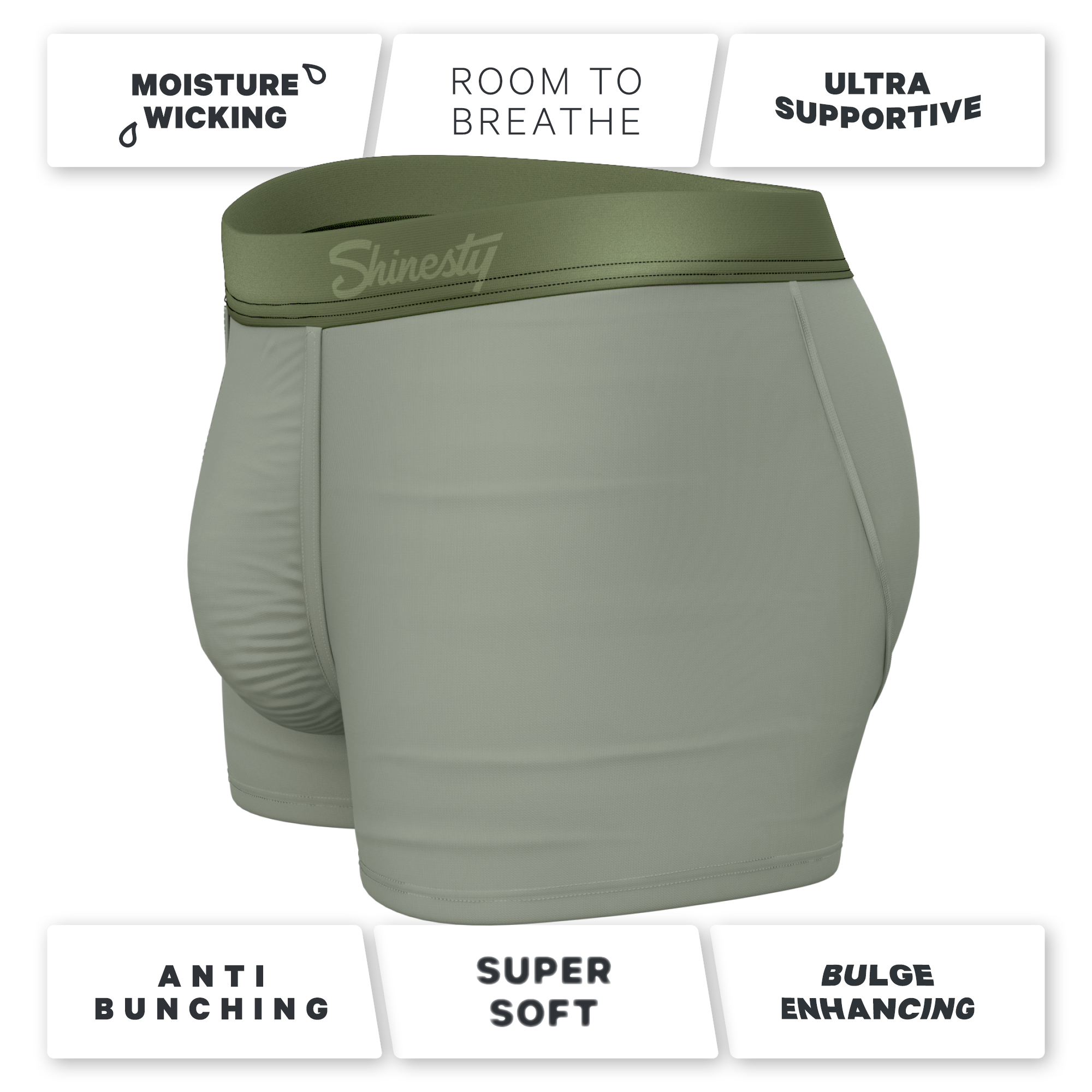 The Manzanilla | Olive Green Ball Hammock® Pouch Trunks Underwear - Shinesty