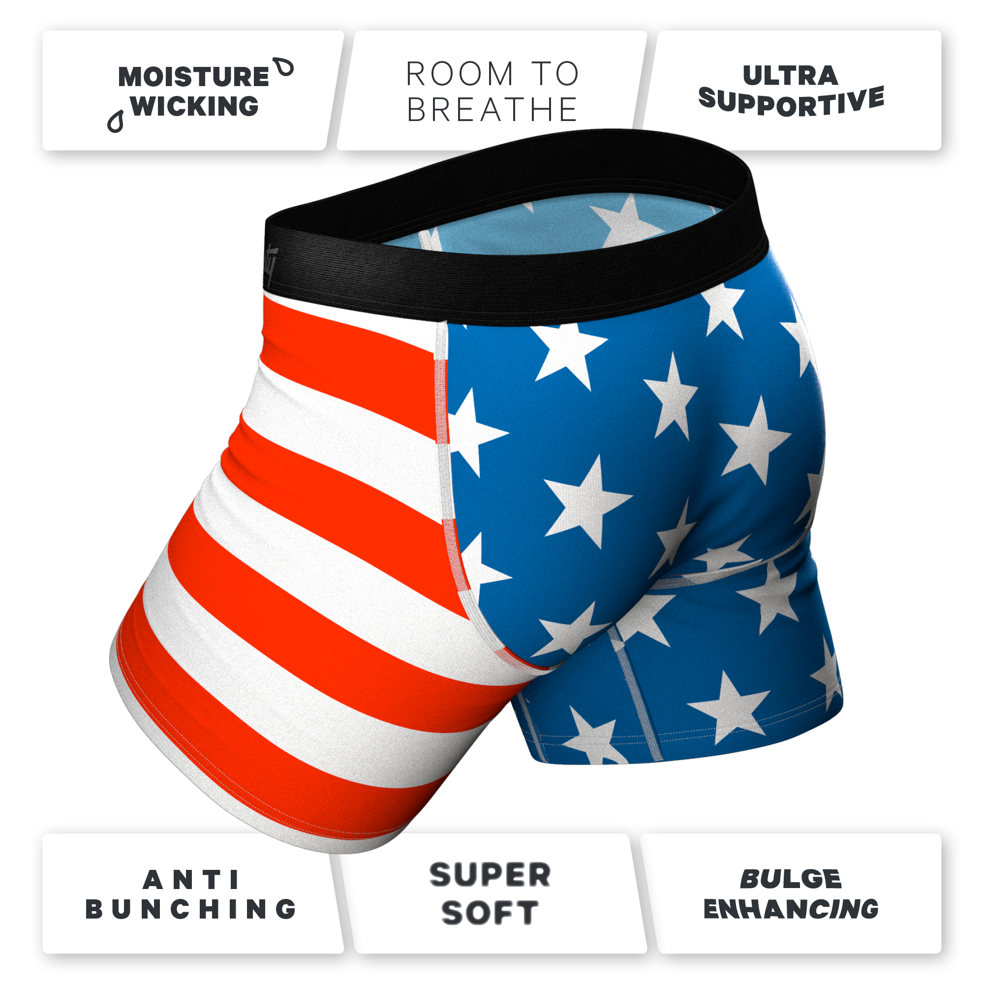 The Mascot | American Flag Ball Hammock® Pouch Underwear - Shinesty