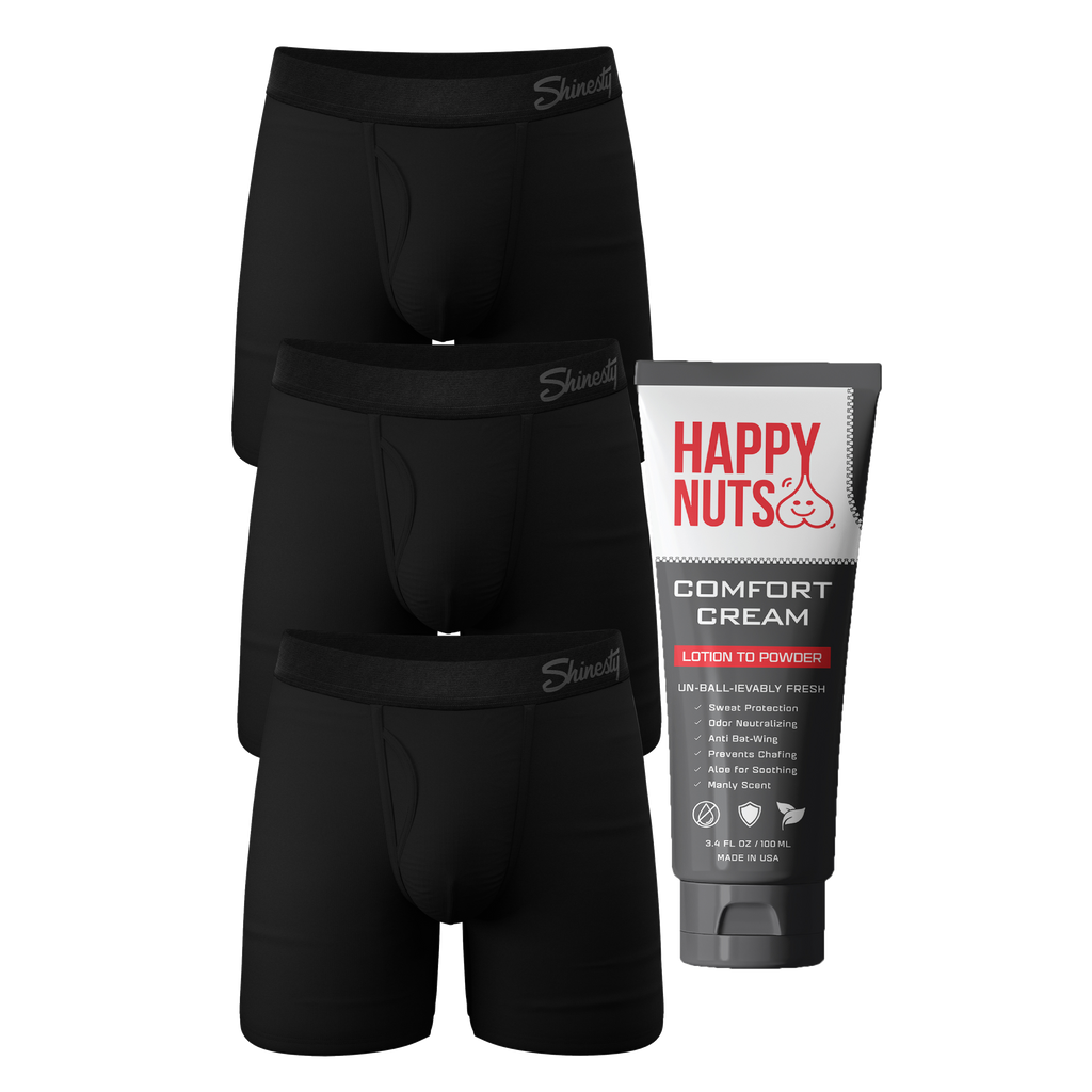 The Zero Shades of Grey | 3 Black Ball Hammock® Boxers and Ball Cream Pack - Shinesty
