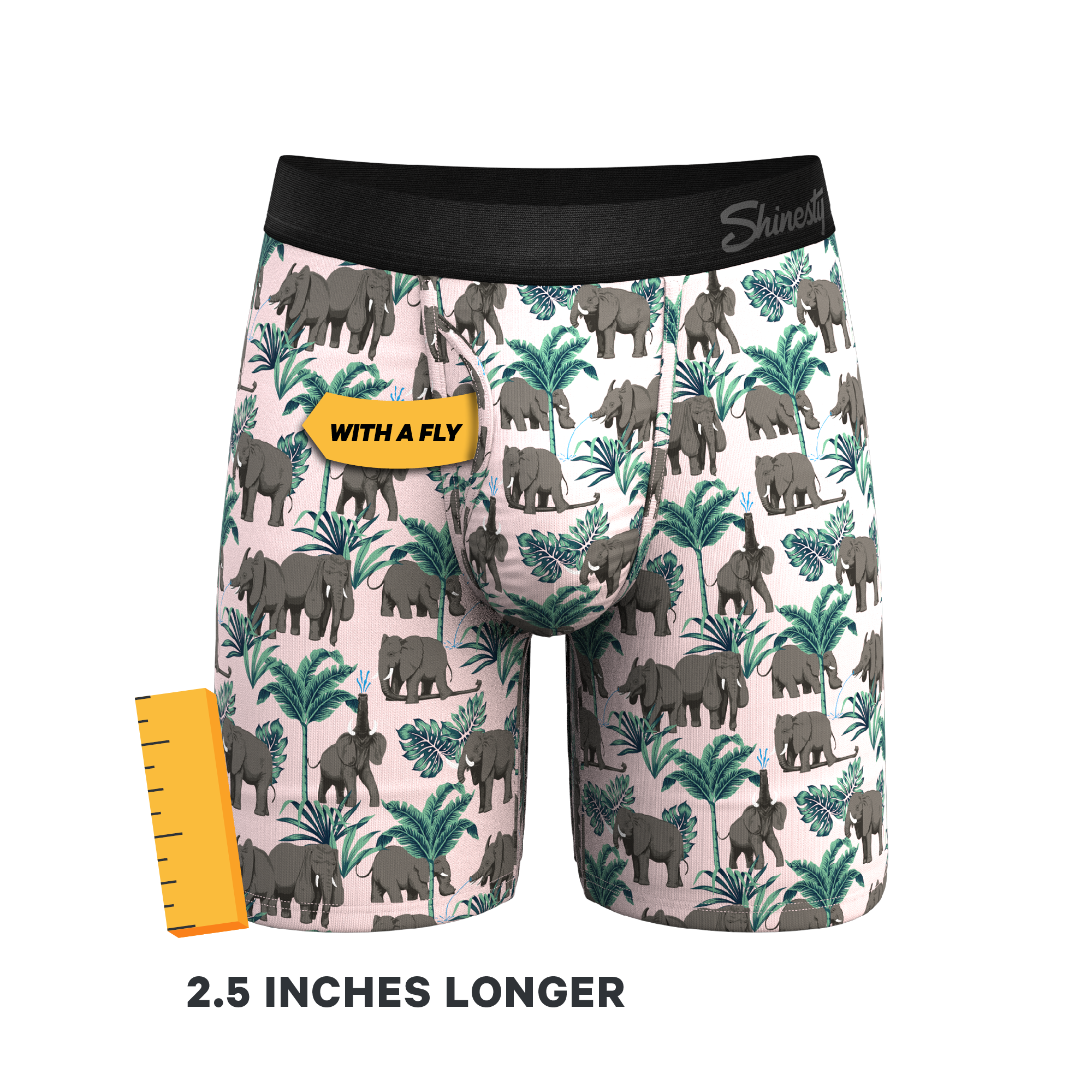 The Maximus | Tropical Elephant Ball Hammock® Boxer - Long Leg - Shinesty