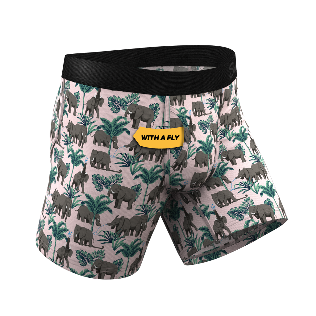 The Maximus | Tropical Elephant Ball Hammock® Pouch Underwear With Fly - Shinesty