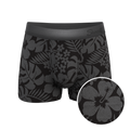 The Midnight Flora | Black Tonal Tropical Ball Hammock® Pouch Trunks Underwear - Shinesty