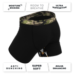 The Midnights | Black and Camo Ball Hammock® Pouch Underwear With Fly - Shinesty