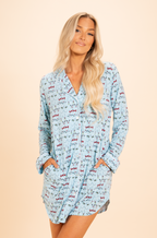 The Mistletots | Christmas Bust SleepDeep™ Long Sleeve Pajama Dress - Shinesty