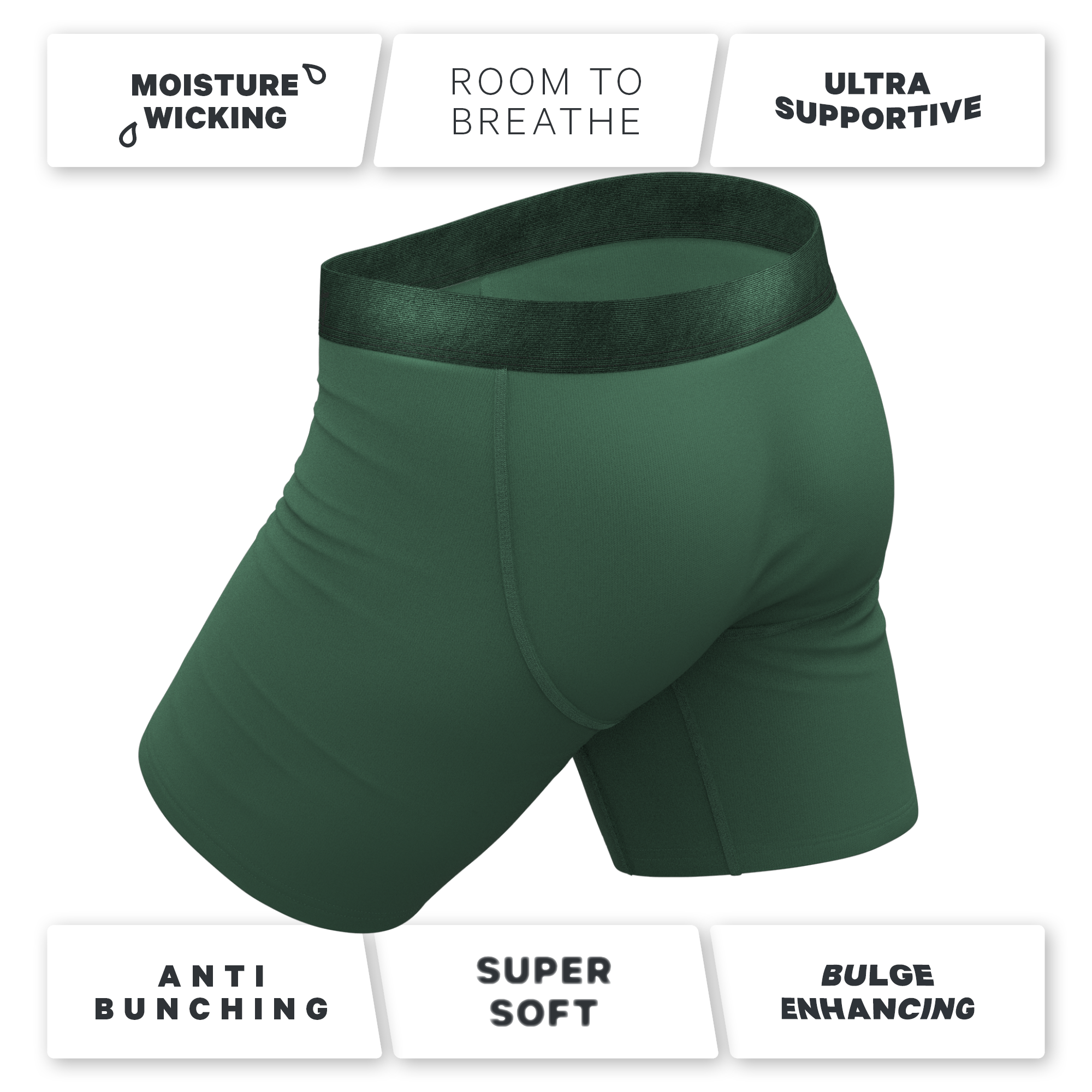 The Money Tree | Forrest Green Tonal Ball Hammock® Boxer - Long Leg - Shinesty
