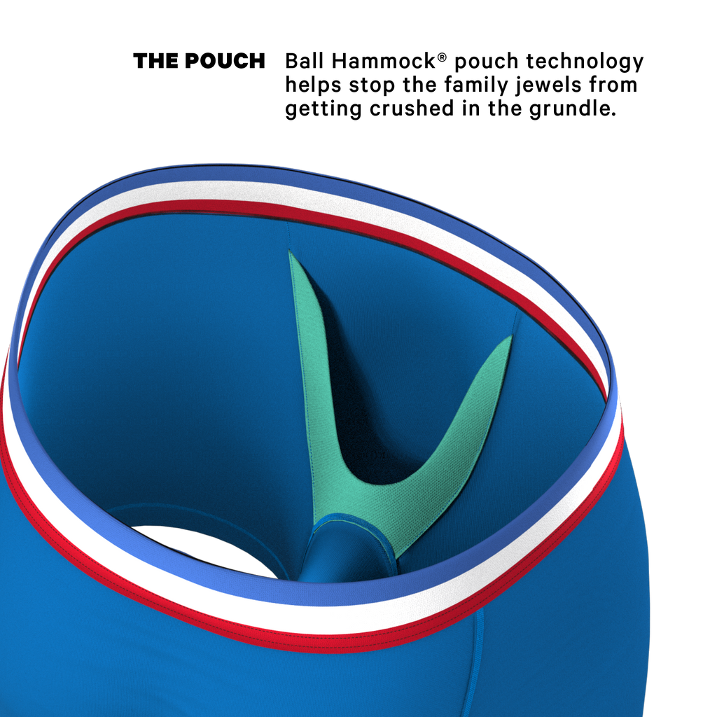 The Morning Glory | Blue with USA Waistband Ball Hammock® Pouch Underwear - Shinesty