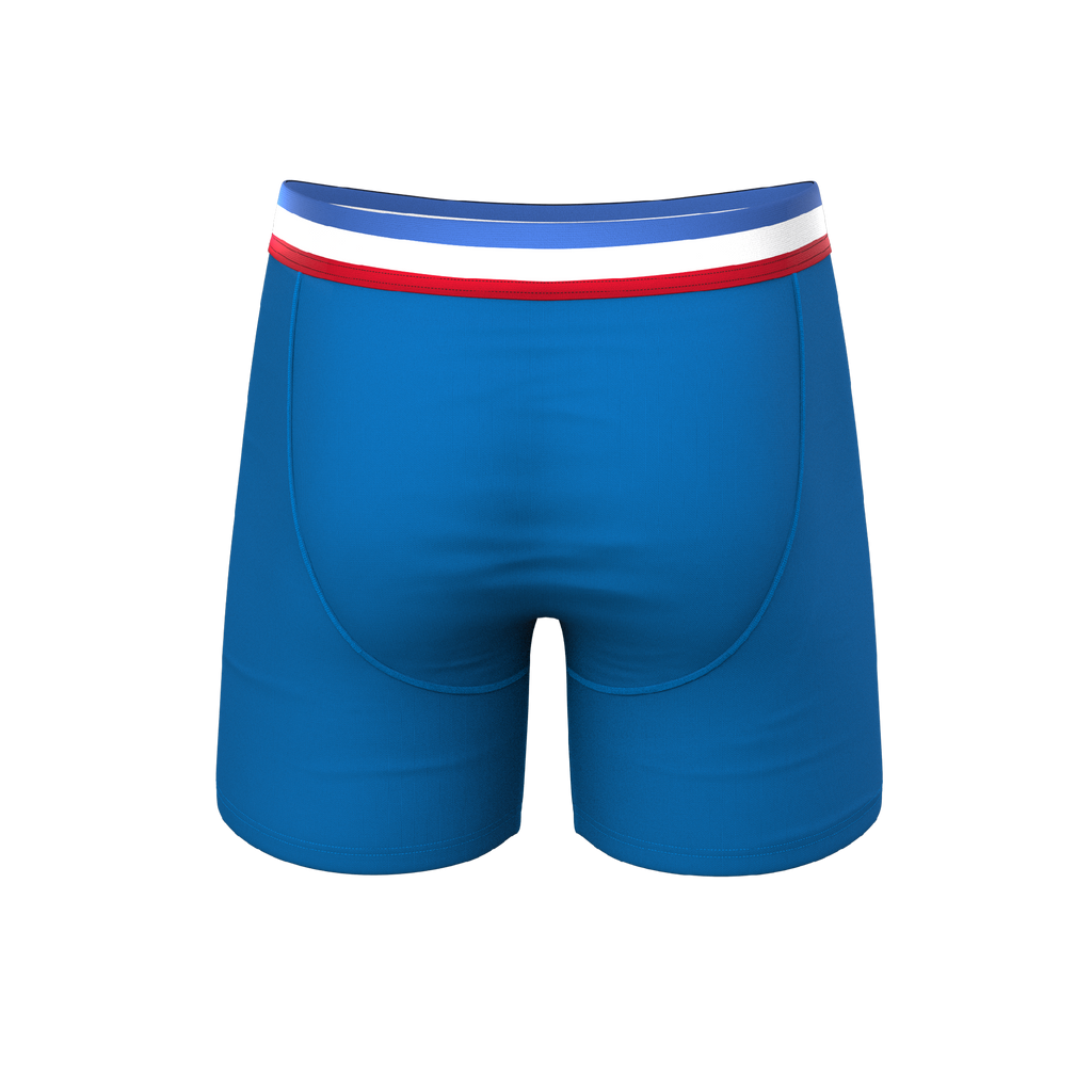 The Morning Glory | Blue with USA Waistband Ball Hammock® Pouch Underwear - Shinesty