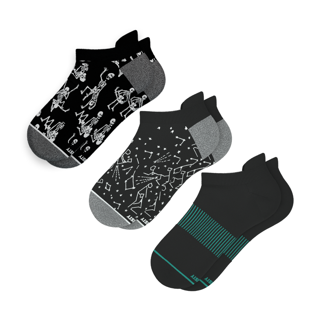 The Mostly Black | Heel Hammock™ Ankle Socks 3 Pack - Shinesty