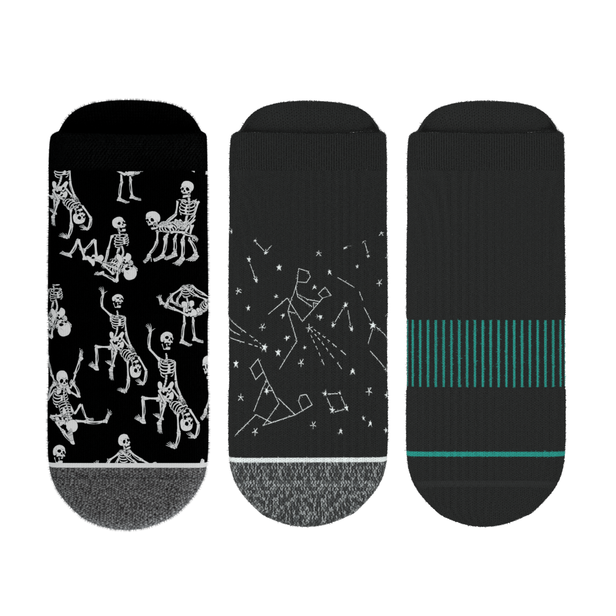 The Mostly Black | Heel Hammock™ Ankle Socks 3 Pack - Shinesty